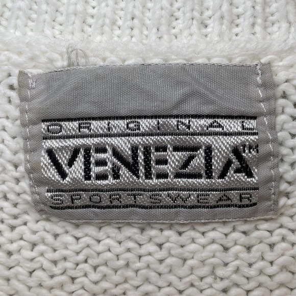 SOLD Vintage Original Venezia Sportswear 22/24 Sweater Ivory Short Sleeve Col… - Picture 6 of 8